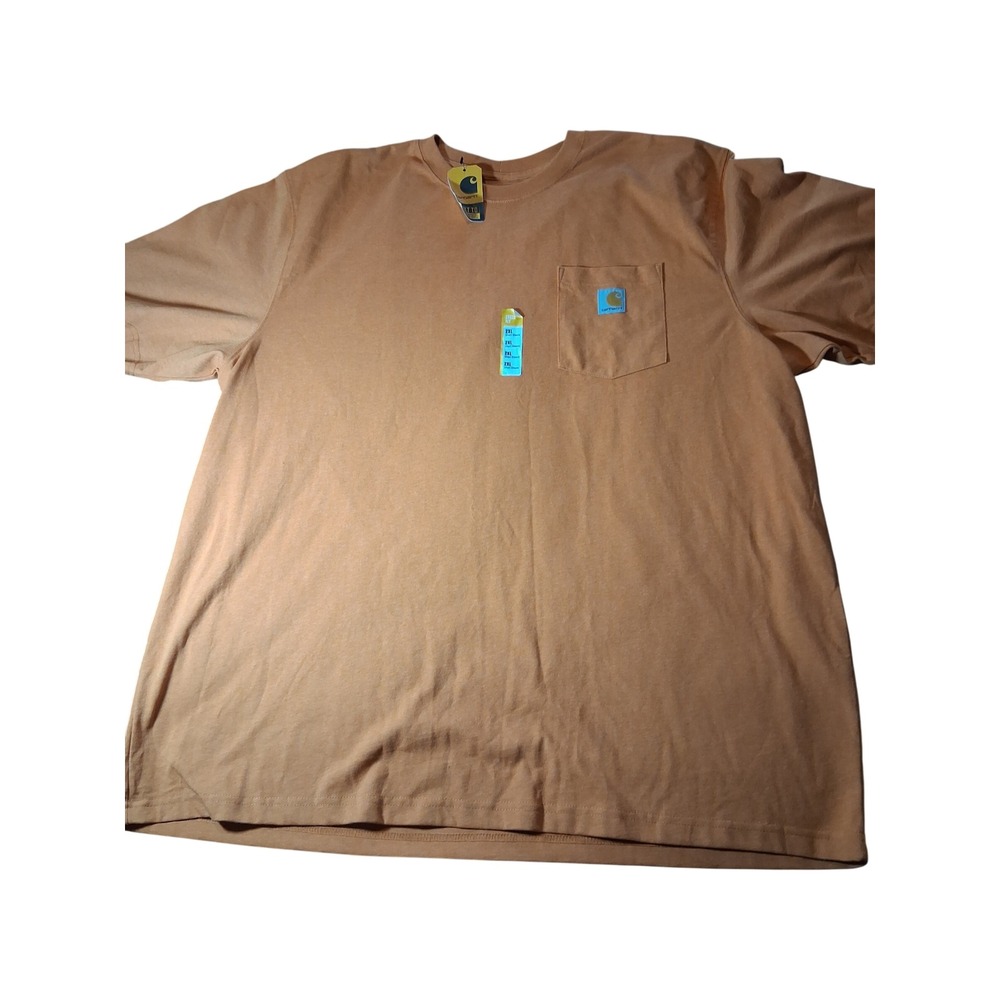 Carhartt Mens Loose Fit Heavyweight Short Sleeve Pocket T-Shirt 2XL Orange NWT